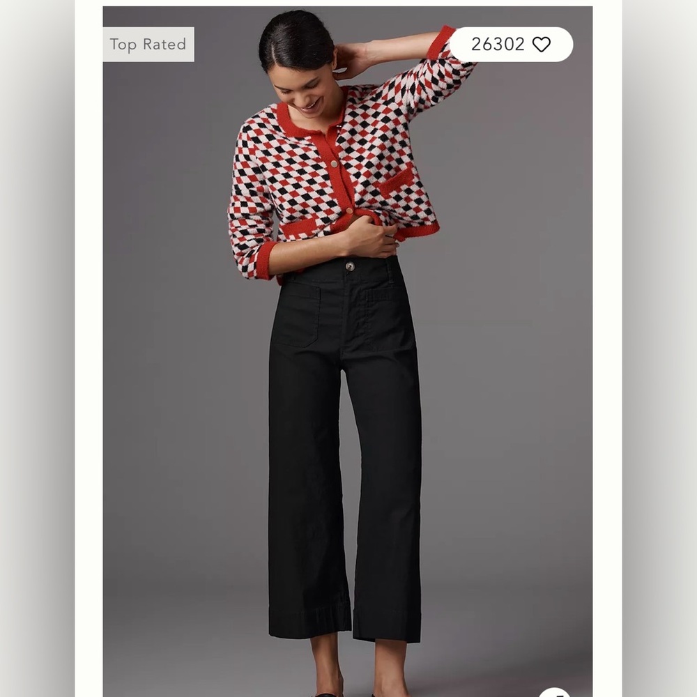 The Colette Magic Fabric Crop Wide-Leg Pants by Maeve / 29 EUC/ Anthropologie